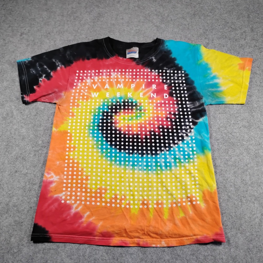 Vampire Weekend Band T-Shirt Mens Small Hanes Heavyweight Tie Dye Graphic Tee‎